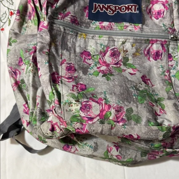 Jansport Pink Floral Women's Backpack - Picture 2 of 4